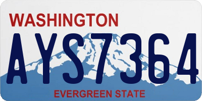 WA license plate AYS7364