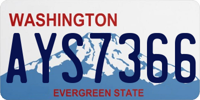 WA license plate AYS7366