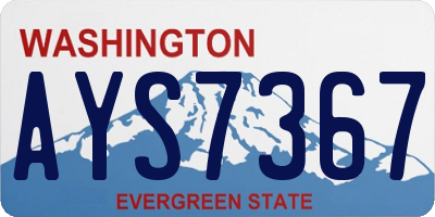 WA license plate AYS7367