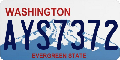 WA license plate AYS7372