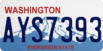 WA license plate AYS7393