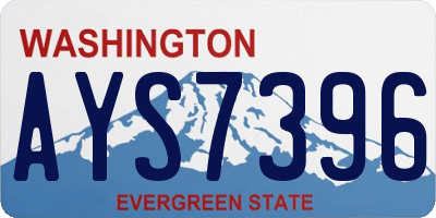 WA license plate AYS7396