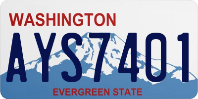 WA license plate AYS7401