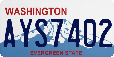 WA license plate AYS7402