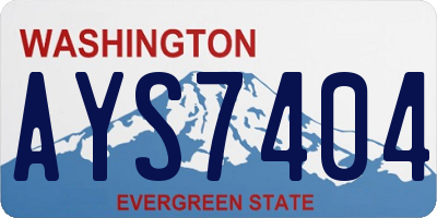 WA license plate AYS7404