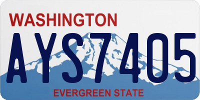 WA license plate AYS7405
