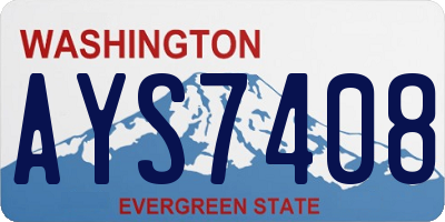 WA license plate AYS7408