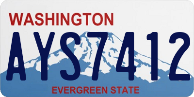 WA license plate AYS7412