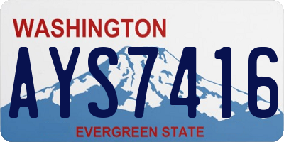 WA license plate AYS7416