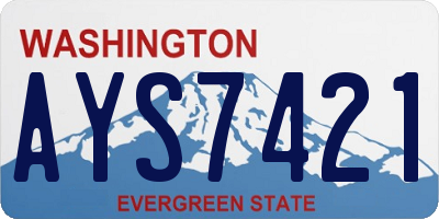 WA license plate AYS7421