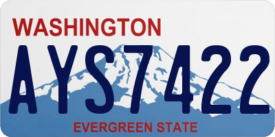 WA license plate AYS7422