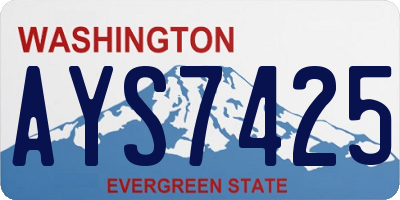 WA license plate AYS7425
