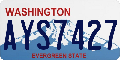 WA license plate AYS7427