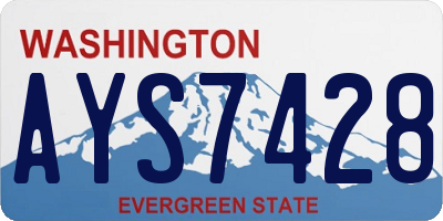 WA license plate AYS7428