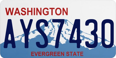 WA license plate AYS7430
