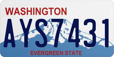 WA license plate AYS7431