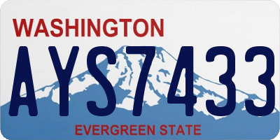 WA license plate AYS7433