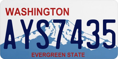 WA license plate AYS7435