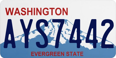 WA license plate AYS7442
