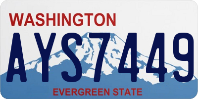 WA license plate AYS7449
