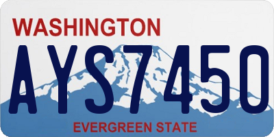 WA license plate AYS7450
