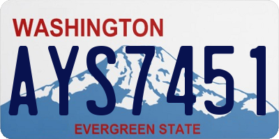 WA license plate AYS7451