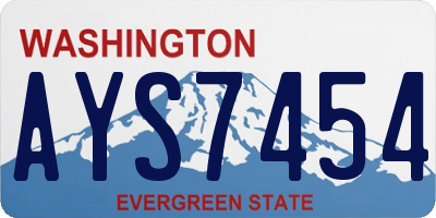 WA license plate AYS7454