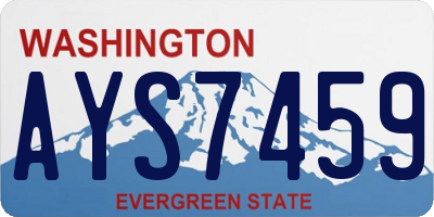 WA license plate AYS7459