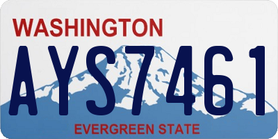 WA license plate AYS7461