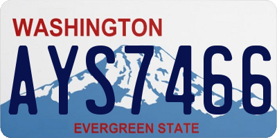 WA license plate AYS7466