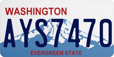 WA license plate AYS7470