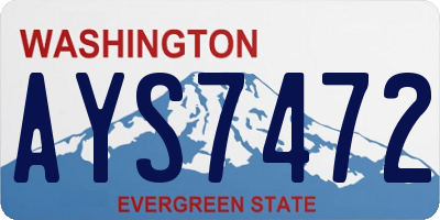 WA license plate AYS7472