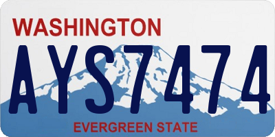 WA license plate AYS7474