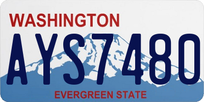WA license plate AYS7480
