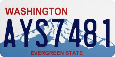 WA license plate AYS7481