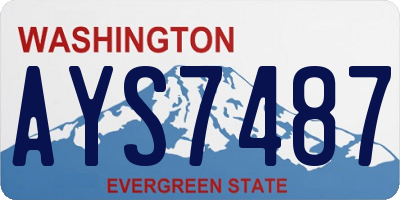 WA license plate AYS7487