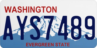 WA license plate AYS7489