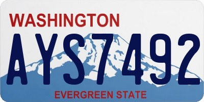 WA license plate AYS7492