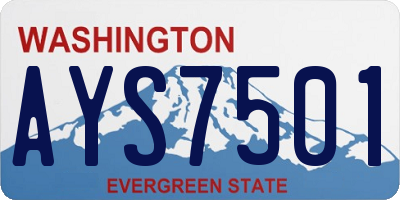 WA license plate AYS7501