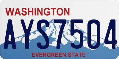 WA license plate AYS7504