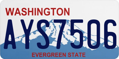 WA license plate AYS7506