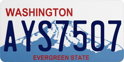 WA license plate AYS7507