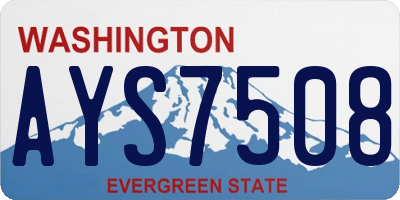 WA license plate AYS7508