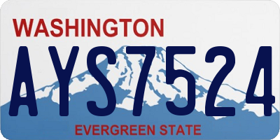 WA license plate AYS7524