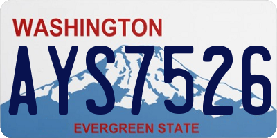 WA license plate AYS7526