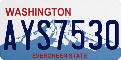 WA license plate AYS7530