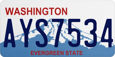 WA license plate AYS7534