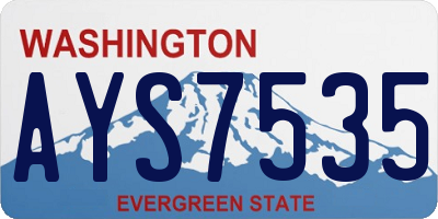 WA license plate AYS7535