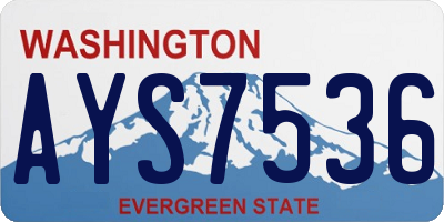 WA license plate AYS7536