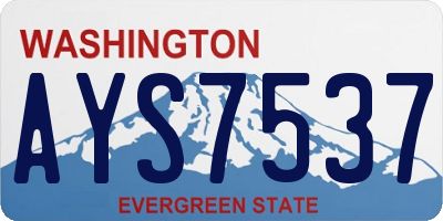 WA license plate AYS7537